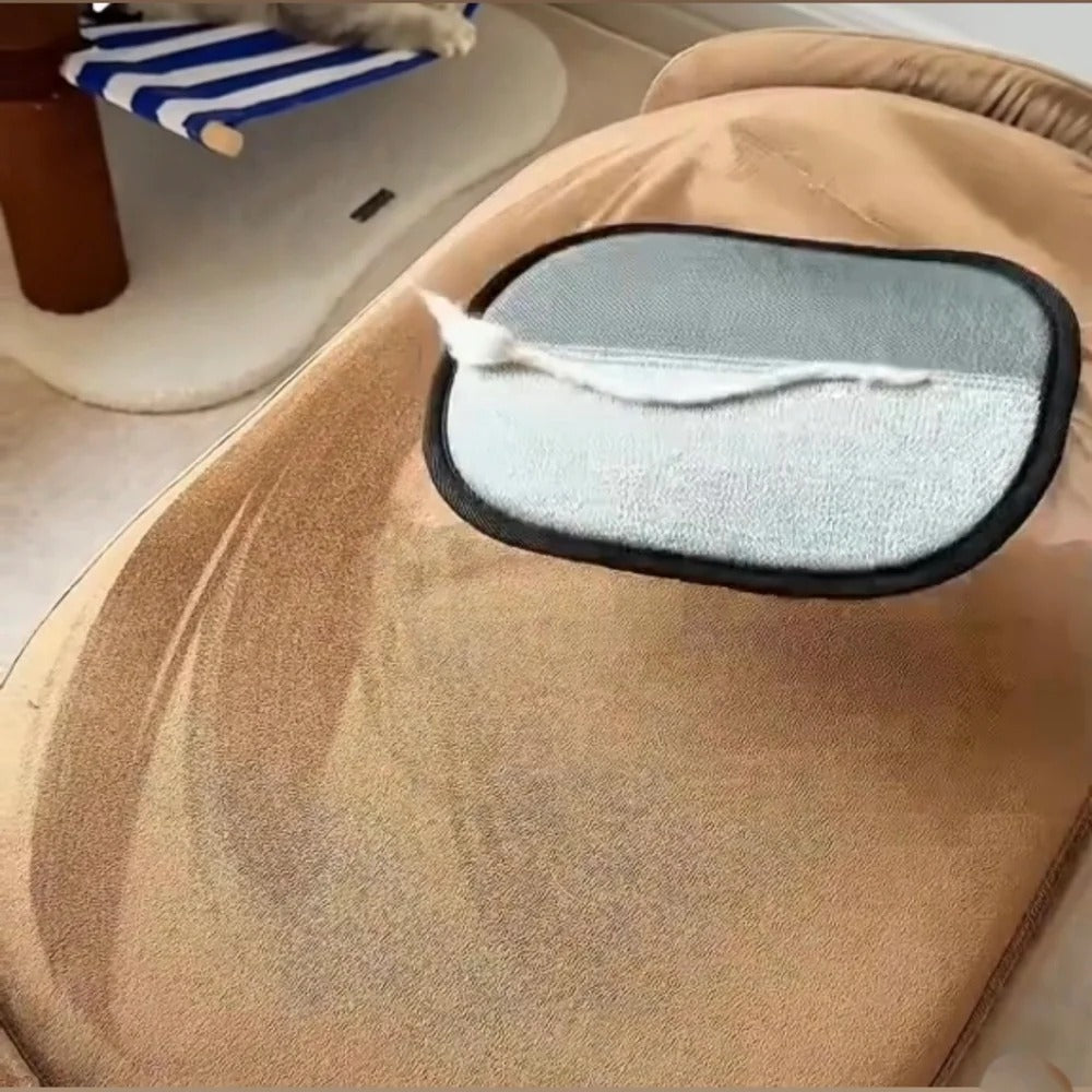 Fabric after using pet hair remover glove